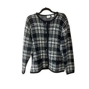 CC Hughes Vintage Knit Plaid Cardigan‎ Sweater